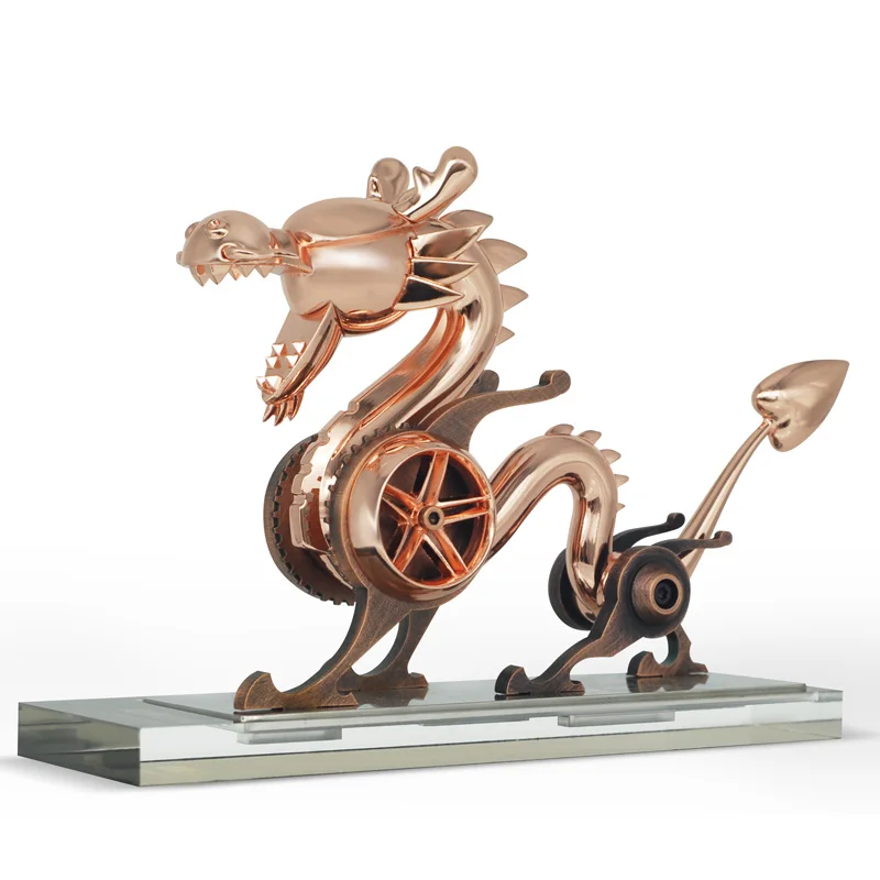 
 Stainless Steel Extreme Precision Small Animal Series Handicraft Chinese Dragon Image Decoration Metal Crafts  