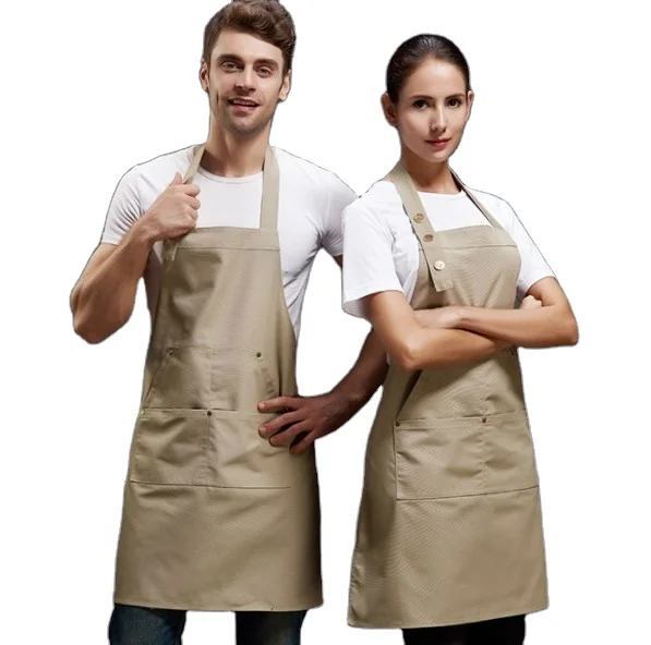 
factory Logo Custom Canvas cotton Barber Strap Barista Bartender Baker Waitstaff Uniform Work Apron 
