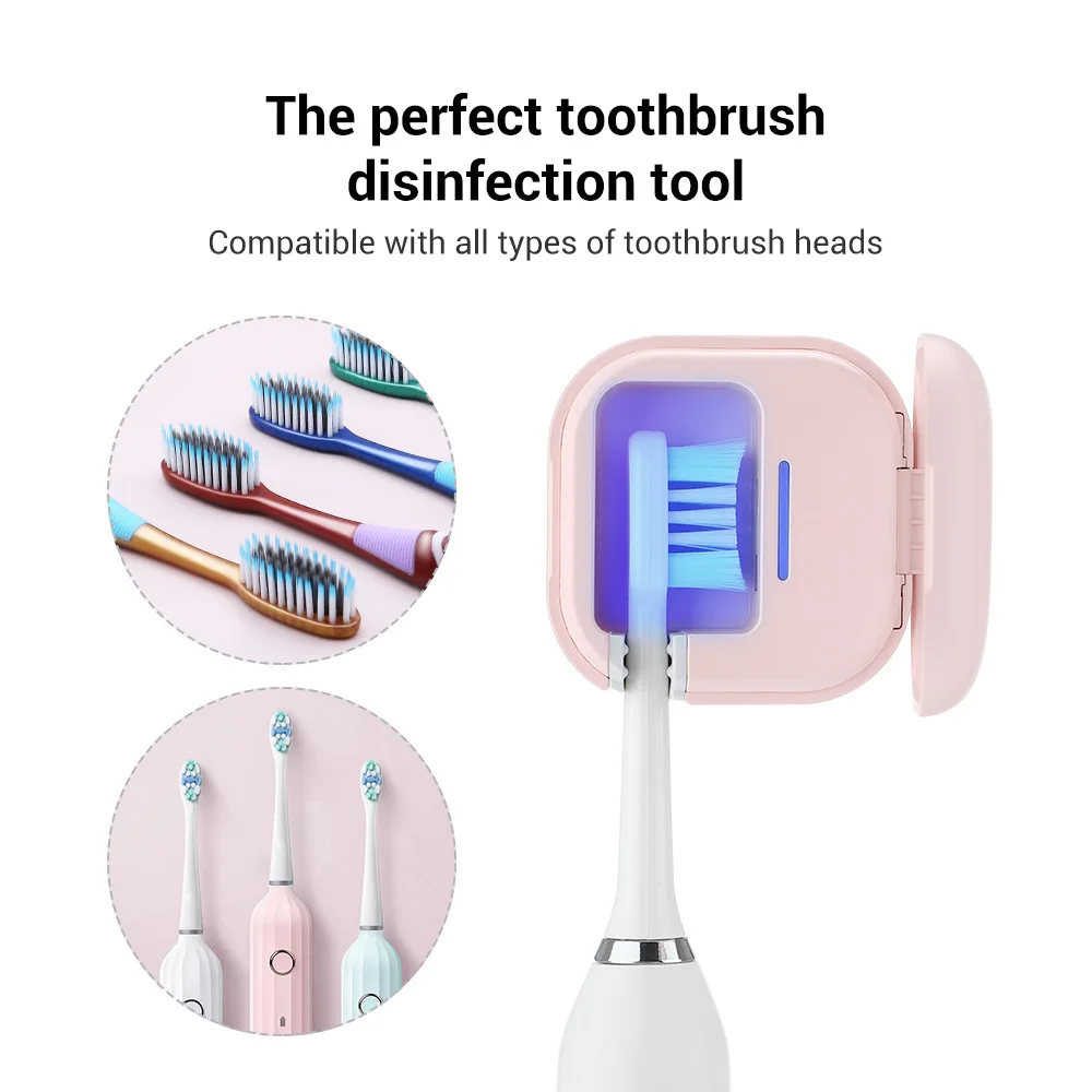 2022 New Arrival Patented Mini Portable Ultraviolet Sterilization Sanitizer Holder Sterilizer box UVC LED Toothbrush Disinfector