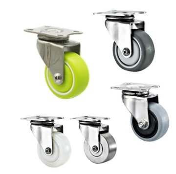 Wholesale 304 SS fork PU caster wheel manufacturer stainless steel 1.5/2 inch green casters wheel with brake