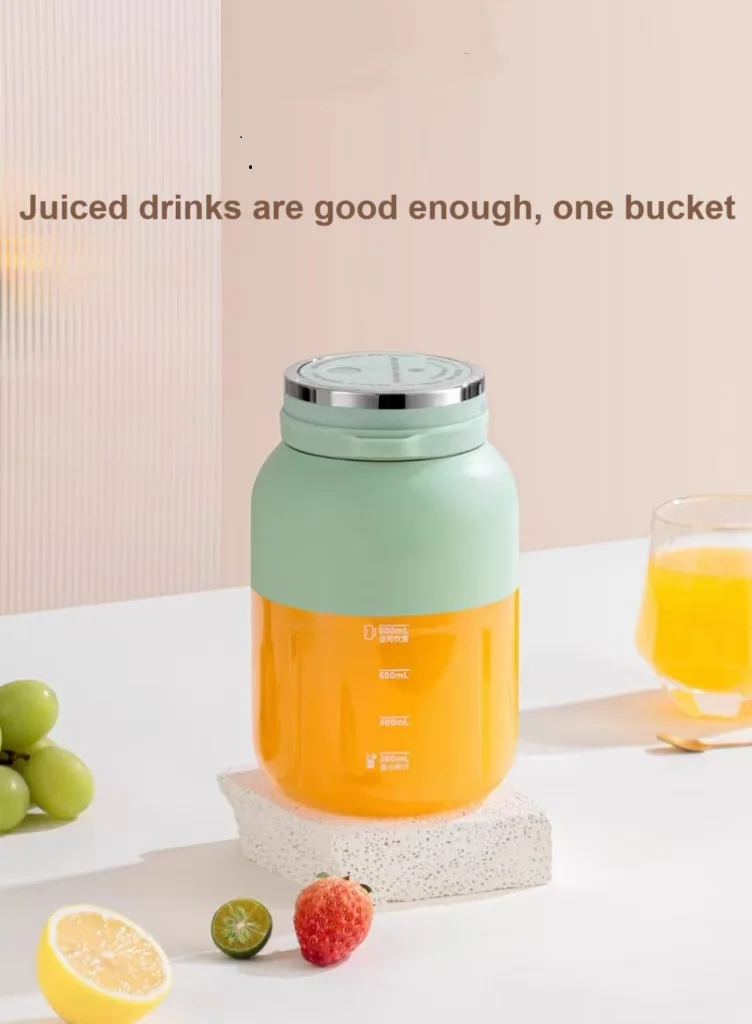 Portable 1100ml Electric Juice Cup Mini Multifunctional USB Juicer Stainless Steel Blade Waterproof Outdoor Chopping