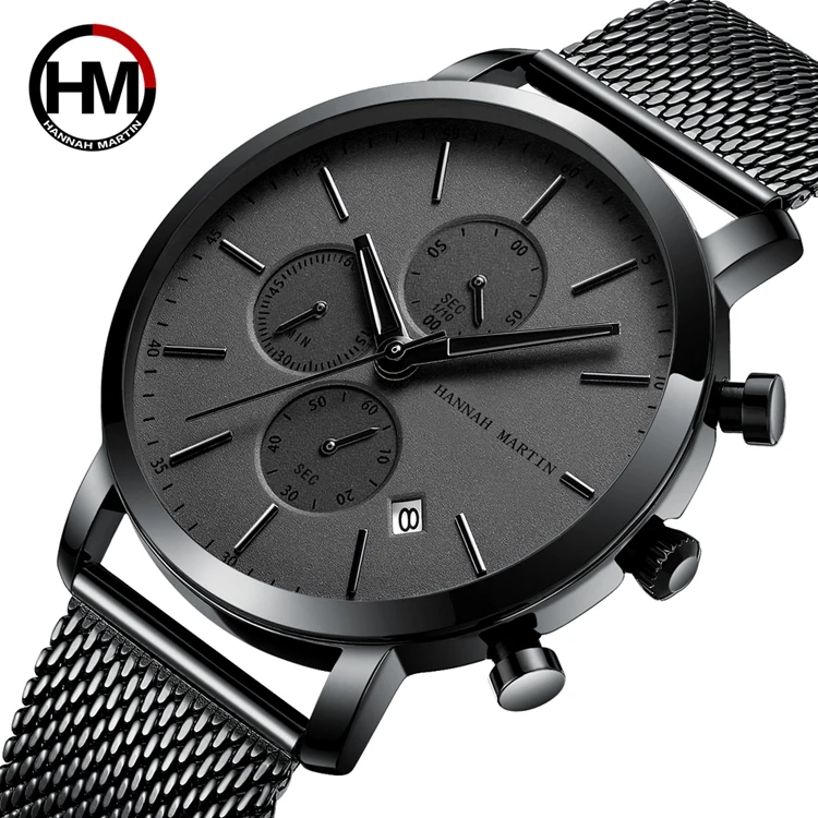  Ханна MARTIN HM-109 простые мужские солнцезащитные поляризационные очки часы черный дверные ручки из нержавеющей стали с сетчатым ремешком изготовленным на заказ логосом