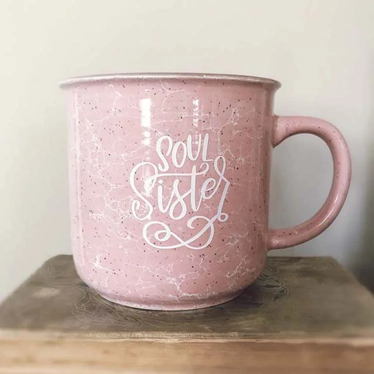 Оптовая продажа, рекламная винтажная керамическая кружка для кофейных чашек с мраморным узором и Эмалированным покрытием