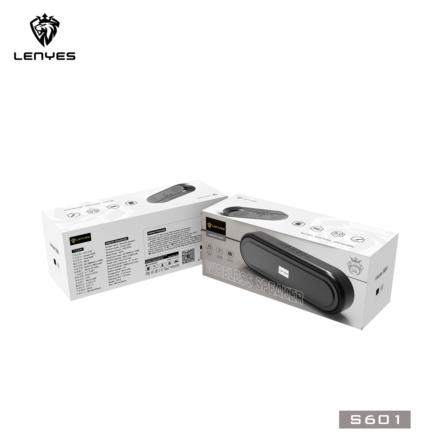 Lenyes S601 New Product Ideas Portable Wireless Speaker BT 5.0 with wireless charging powerful sound