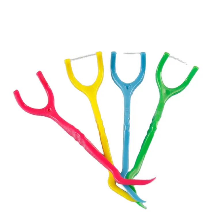 Dental floss picks /high quality plastic toothpicks dental floss picks