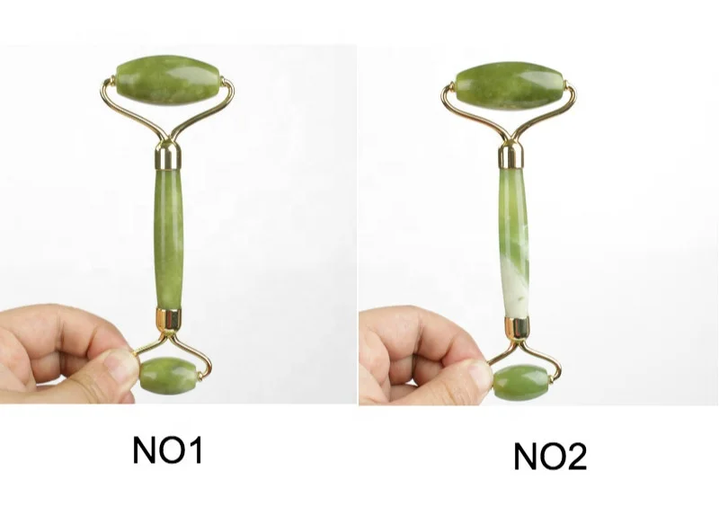  100% натуральный нефритовый массажер для лица nephrite green jade derma face stone ball roller and gua