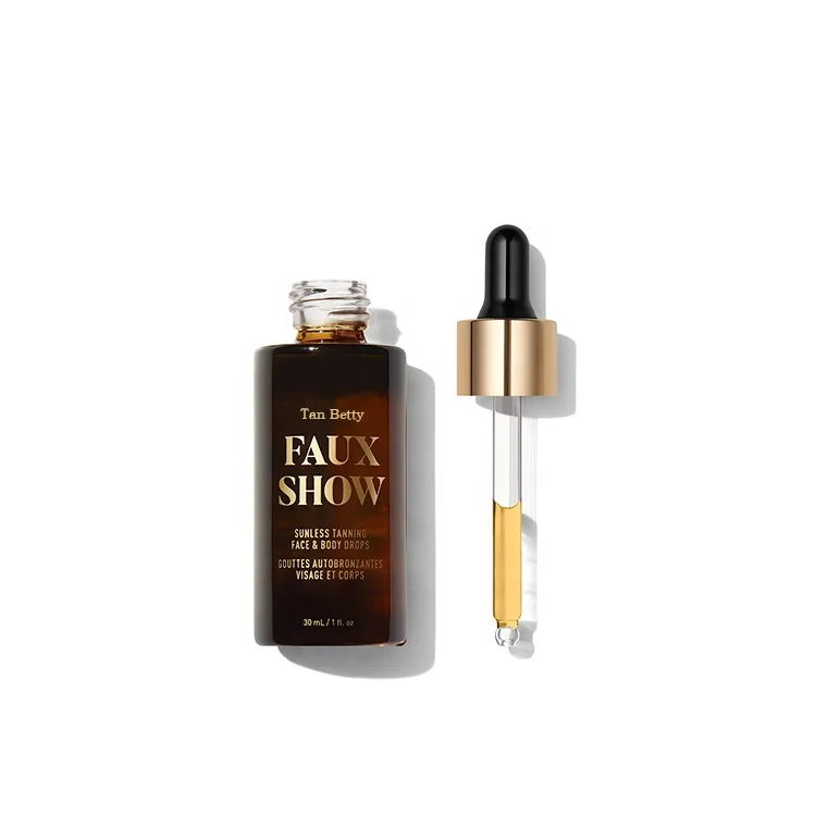 OEM/ODM Private Label Deep Dark Tanning Drops For Face And Body Sunless Body Oil Self Tan Serum