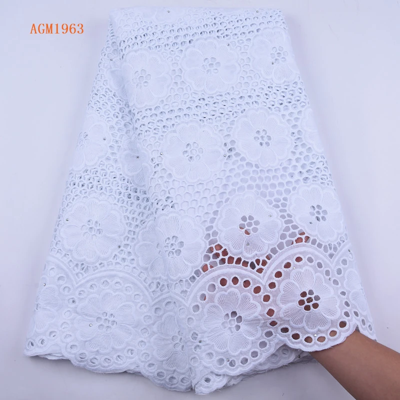 
Embroidery French Swiss Voile Lace High Quality African Lace Fabric Nigeria 100% Cotton Lace For Wedding Party Dress 1963 