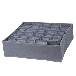 Premium 30 compartments no cover underwear tie storage box bamboo charcoal fiber clothing organizer