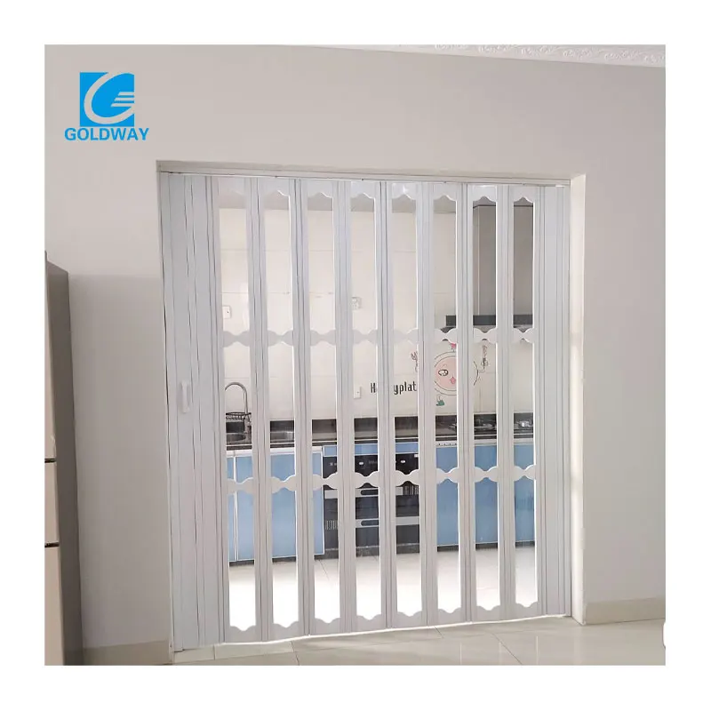 Folding Door Single Layer PVC 0.6mm Decoration Living Room Graphic Design Interior Door Plastic Door Shandong Modern Polymer