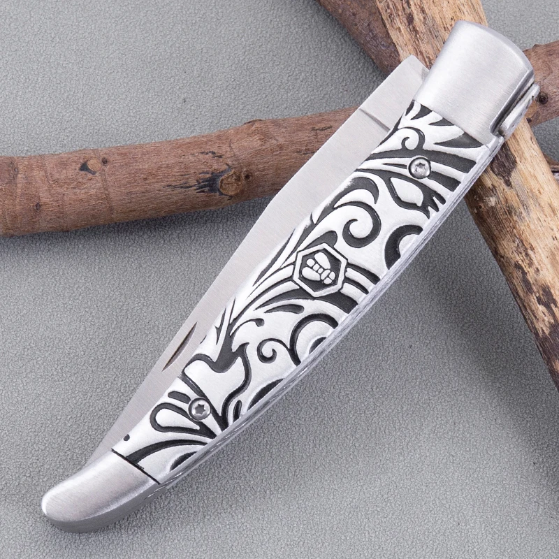 High Grade Survival Knife French Style Multipurpose Folding Knife with Aluminum Handle