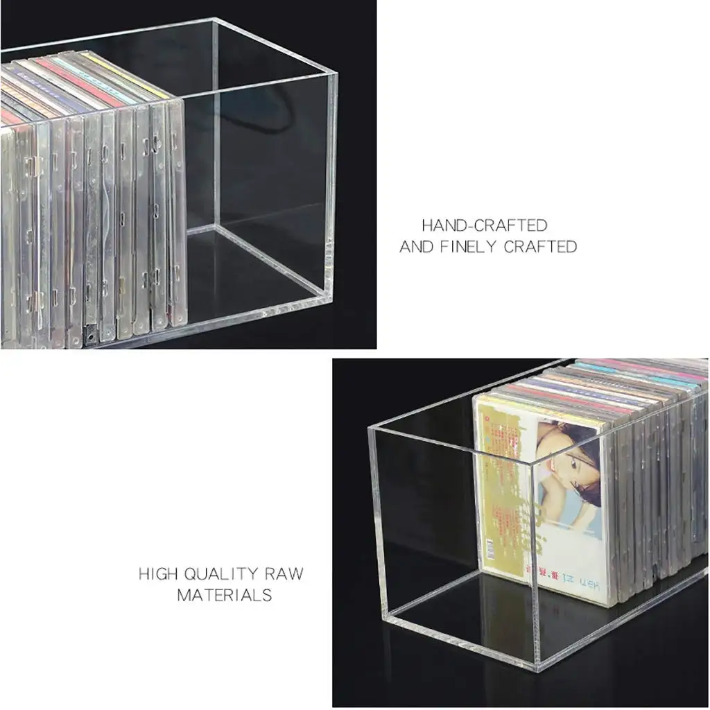 YAGELI transparent perspex compact disc cd dvd storage box clear acrylic storage boxes