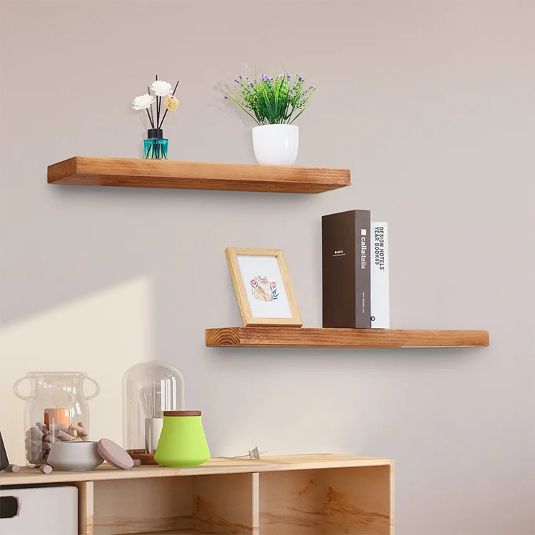 Bathroom Kitchen Bedroom Living Room Set of 2 Wall Decor Shelves Wall Wood Mounted Farmhouse Floating 