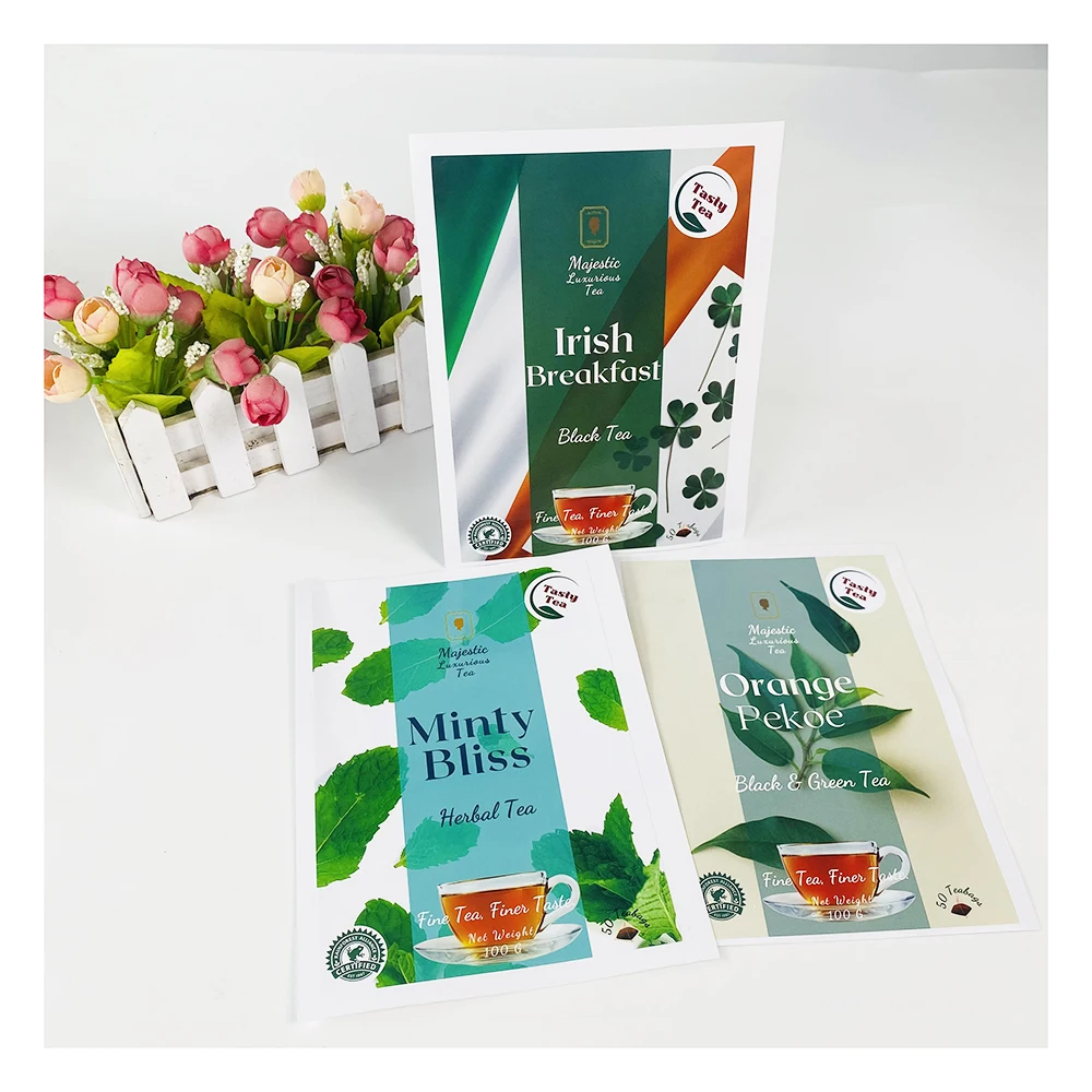 Good quality 100pcs MOQ Customized Beverage Sticker Fruit Juice Label Etichette Self Adhesive Bottle Labels