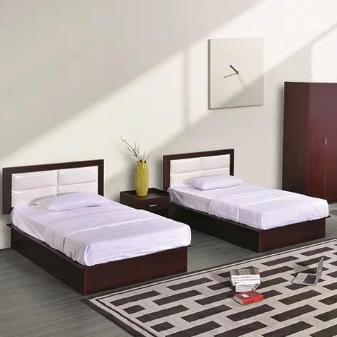 Popular Commercial Hotel Bedroom Furniture Twin Bed Single Bed