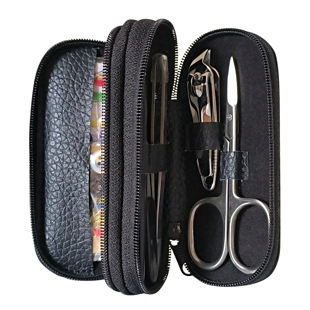 Набор для маникюра и шитья в 3-слойном футляре