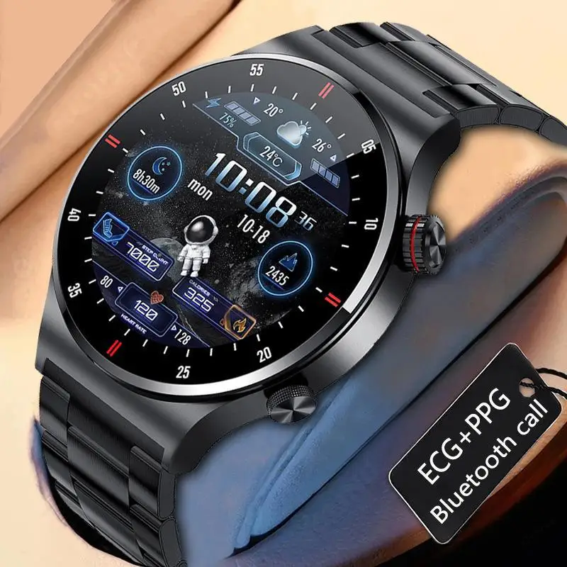 QW33 ECG+PPG luxury watch MP3 BT call IP67 waterproof Blood oxygen/pressure monitor Step counting reloj inteligente smart watch