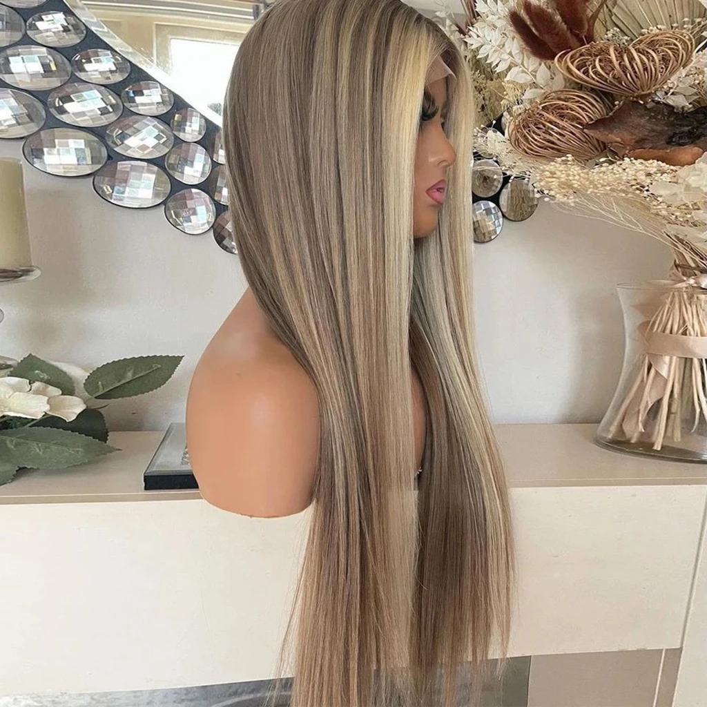 Raw Cuticle Aligned Glueless Piano Color Blonde Highlight 13x4 13x6 HD Lace Front Wigs Human Hair For Women