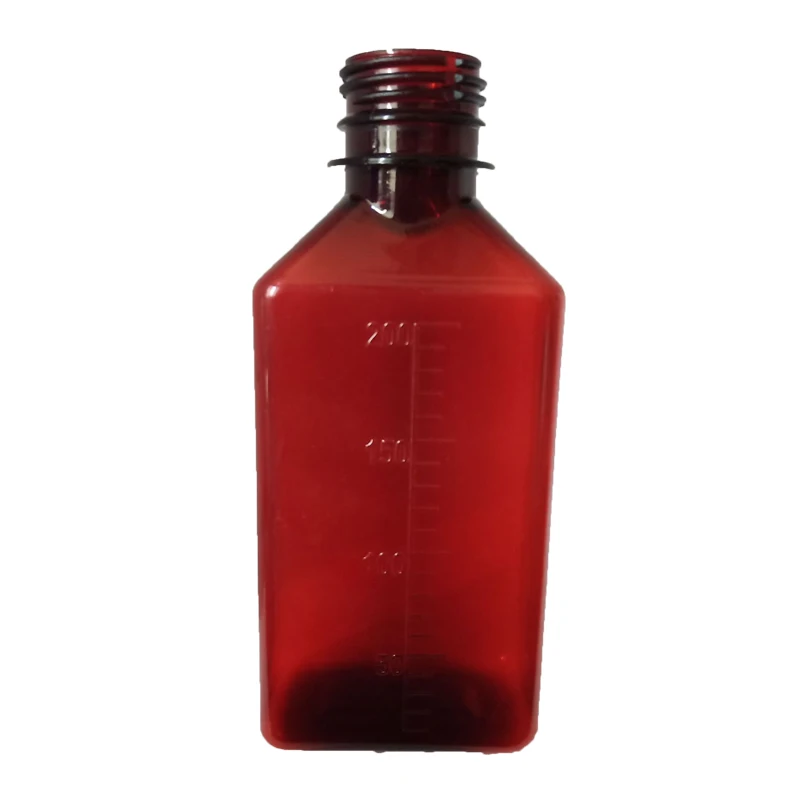 60ml 100ml 120ml 150ml 200ml 250ml 300ml Amber PET Empty Plastic Bottle with Measurement Line For Medical Liquid Syrup Bottle