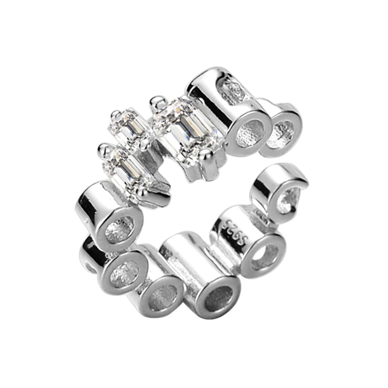 ICEBELA Jewelry 925 Sterling Silver Niche Design Light Luxury Design Geometric Clip On Earrings Non Hole Pierced Ear Jewelry
