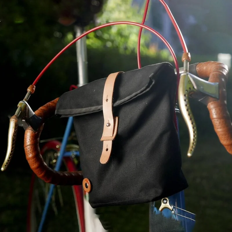 Portable Modern Bicycle Front Bags Canvas Outdoor Handlebar Case Classic Bike Accessories