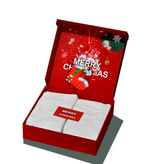 Red New Year Gift Packaging Box Merry Christmas Exquisite Magnetic Paper Box Christmas Gift Advanced Packaging Box