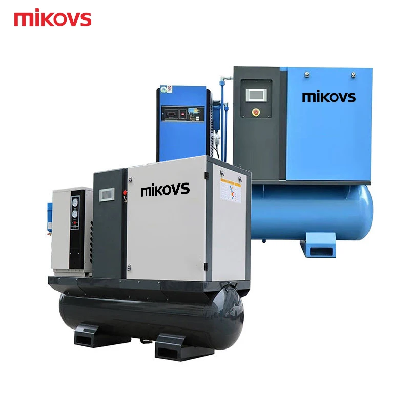 Промышленный винтовой воздушный компрессор Mikovs 15 кВт 16 бар PM VSD с баком и сушилкой для волоконно-лазерной резки