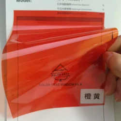 Stain Glass Tint Sun Blocking Self Adhesive Decorative Roll DIY Pale Pink Transparent Colorful Building Window Film