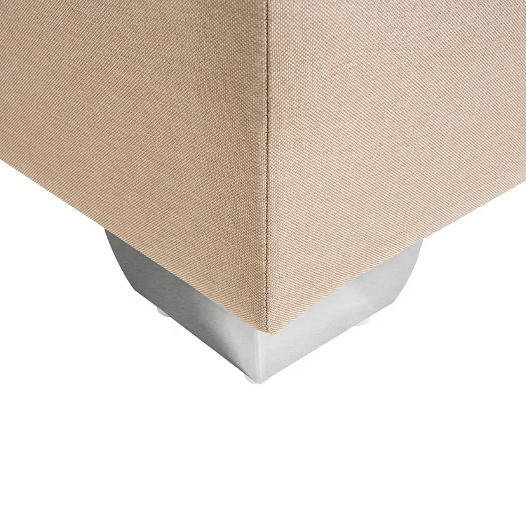 Luxurious Beige Boxspring Bed King Size Upholstered Beds Comfortable Continental Bed