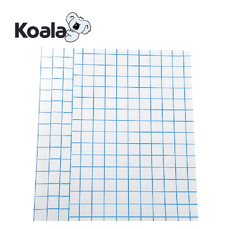 Черная хлопковая термопереводная бумага для футболок Koala Premium blue grid A4 A3 inkjet