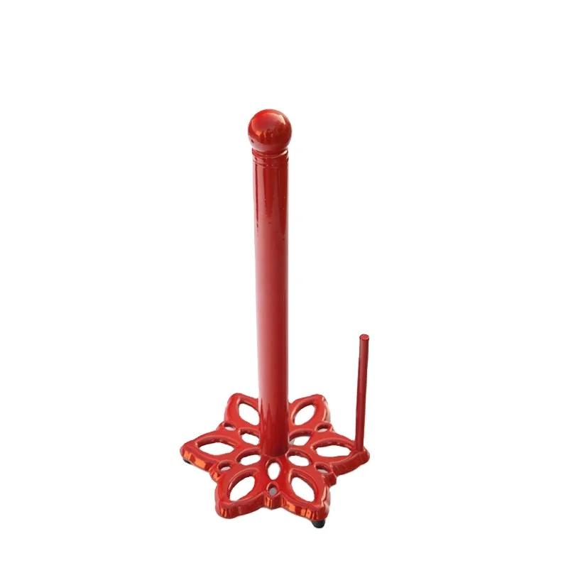 Red Roll Paper Towel Holder Stand Countertop One Hand Easy Tear Cast Iron Toilet Tissue Paper Stand