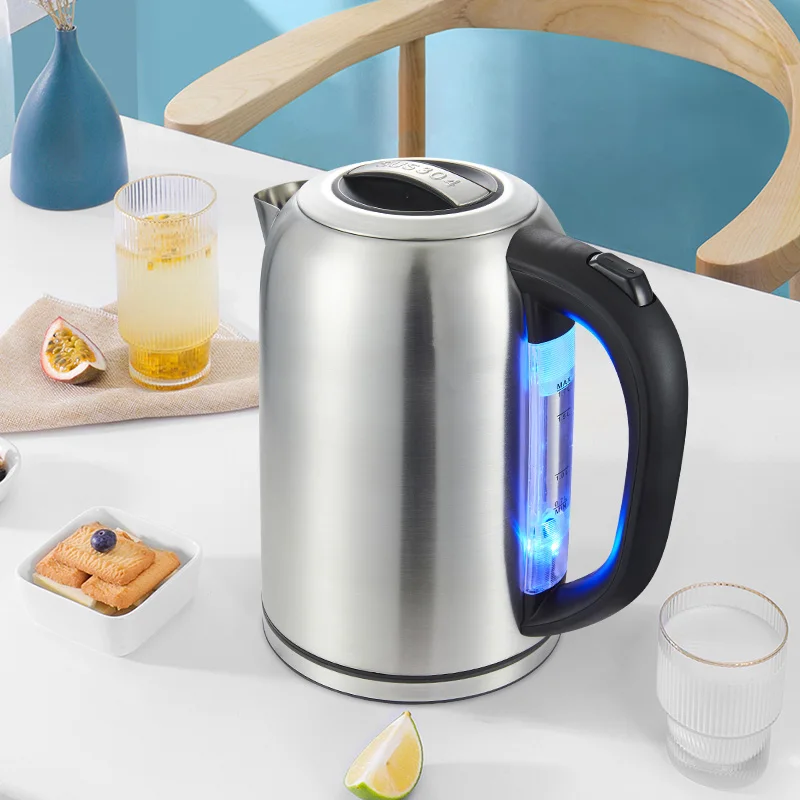 Electric kettle for household use, large capacity 1.7L stainless steel electric kettle for household use, automatic power off, w
