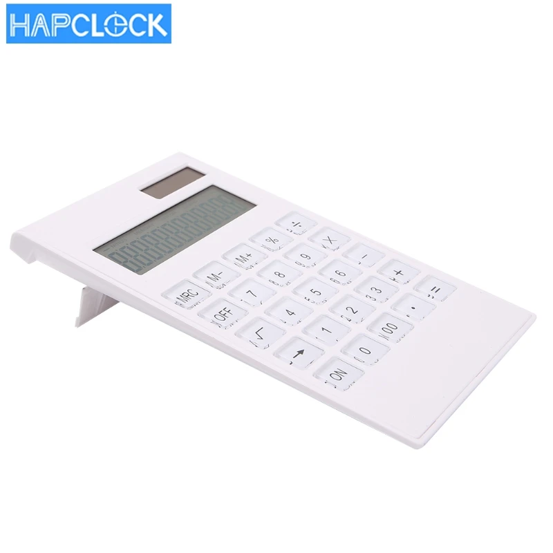 White Big Solar 12 Digit Electronic Office Desktop Calculator