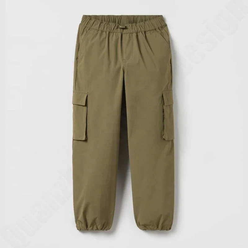 Custom OEM Manufacturer Vintage Pockets High Waist Streetwear Baggy Casual Boys Long Parachute Cargo Pant For Kids Trousers