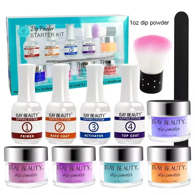 Factory high quality sales promotion cheap nail dipping powder set start kit
