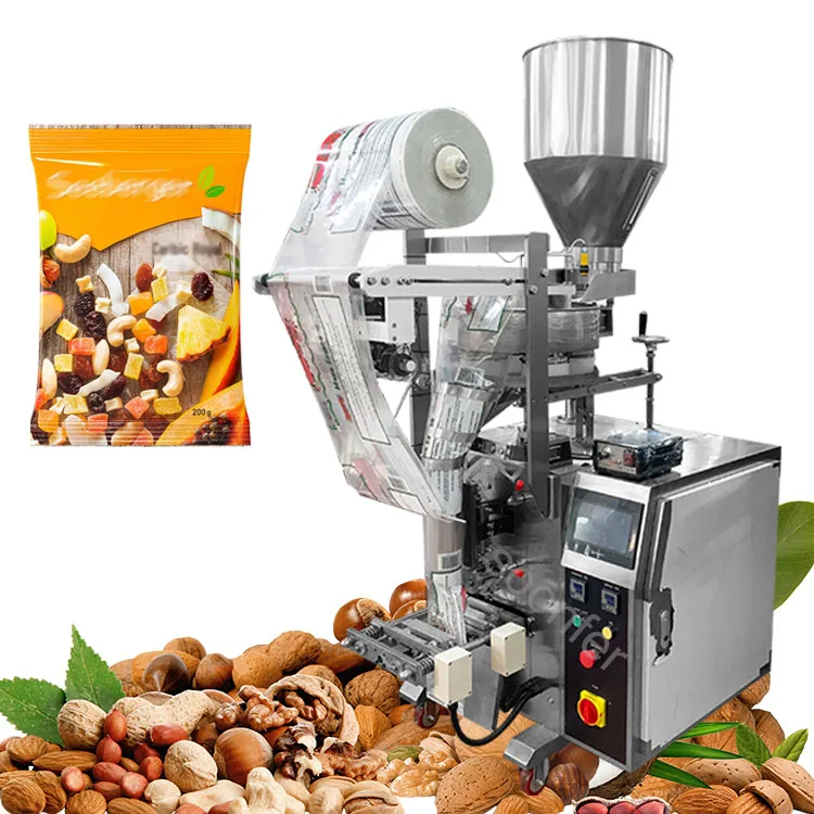 Automatic vertical plastic bag pouch 250g 300g granule cereal dry fruit grapes mixed pistachio cashew nuts packing machine price