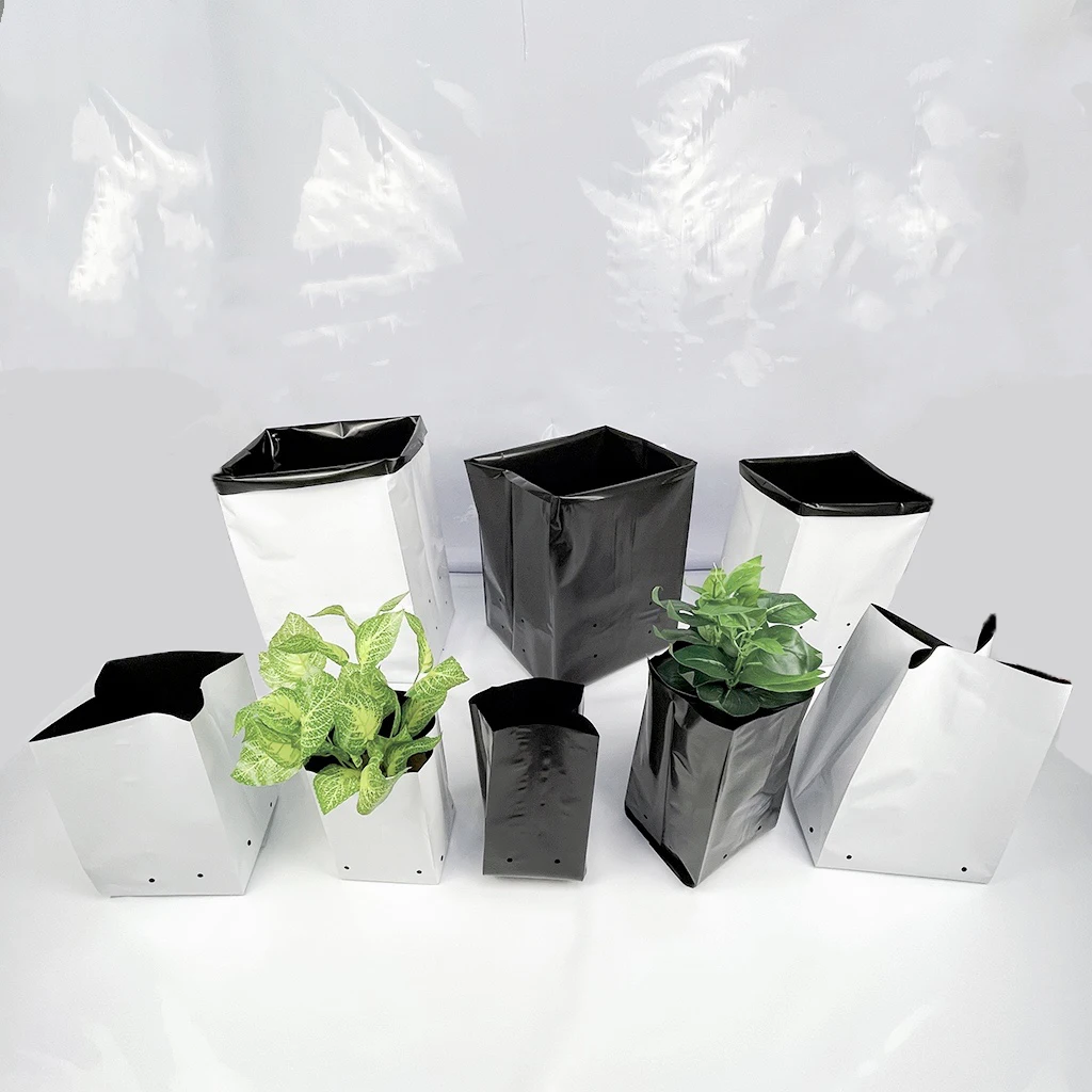 7 gallon white and black UV Stabilized poly planter grow bags