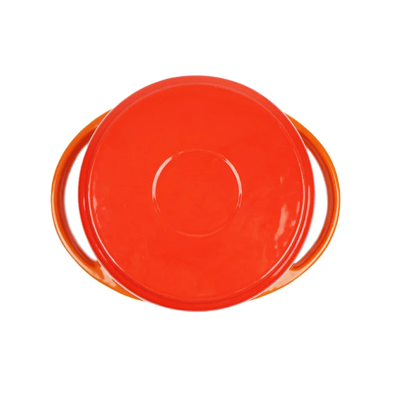Factory Outlet New Product 20CM Orange Cooking Pot / Nonstick Cast Iron Casserole Hot Pots Dutch Oven with Lid