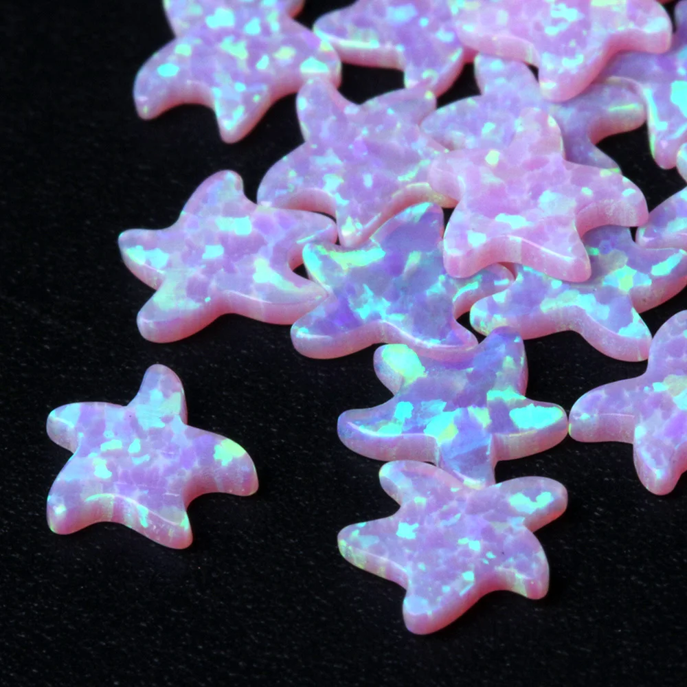 2024 unisex design animal lovely tooth gem starfish 4mm synthetic bello opal diy color stick stone for tooth dental jewelry