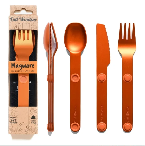 Portable & Reusable Travel Flatware Magnetic tableware Camping Utensils Set