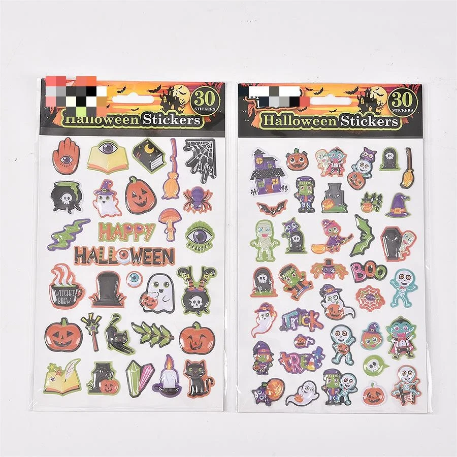 Cute cartoon kids mini bubble sticker custom die cut shapes puffy stickers halloween decoration window sticker for DIY
