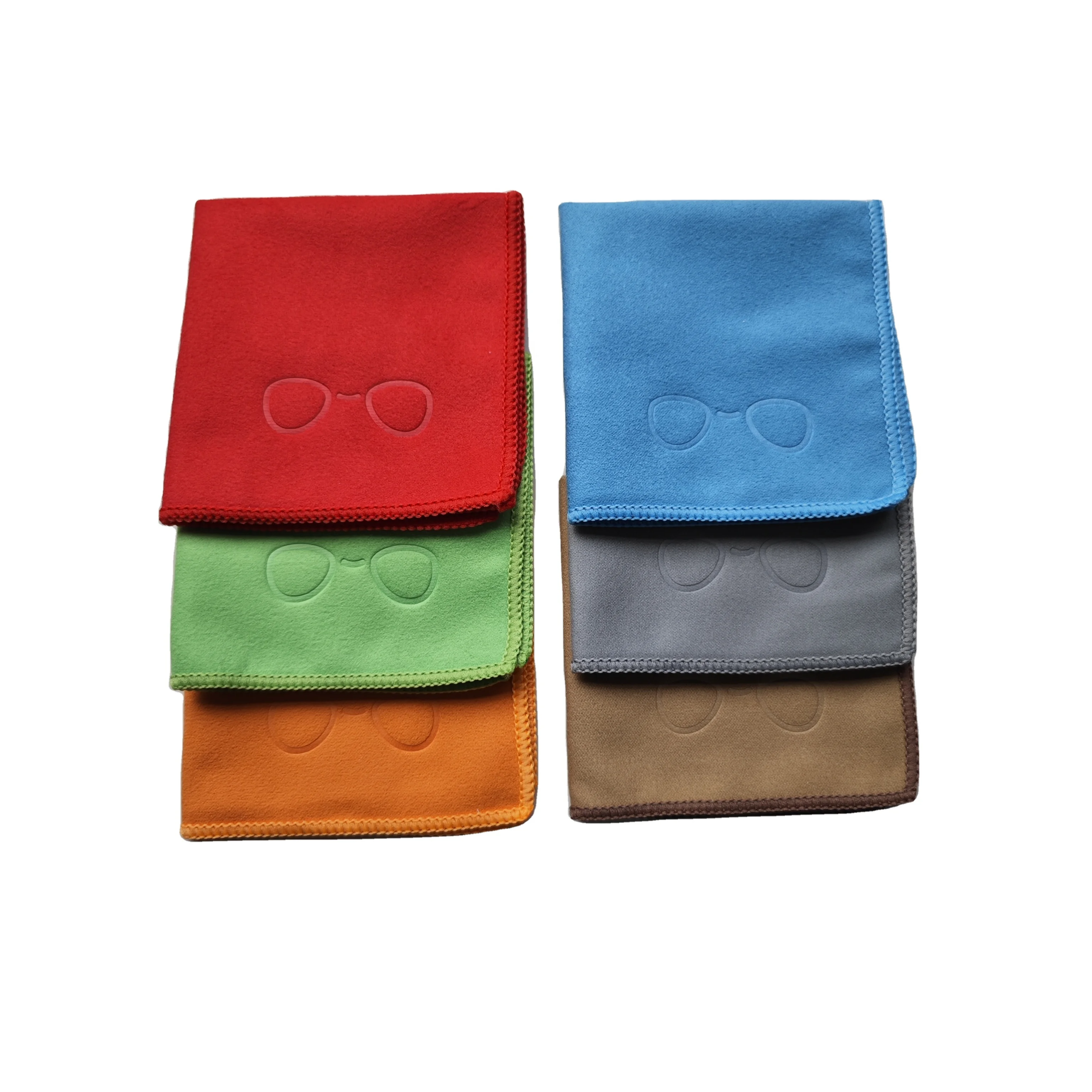 Custom Embossing Logo Round Edge Eyeglasses Eye Glasses Cleaning Cloth Embossed Microfiber Sunglass Cleaning Cloth