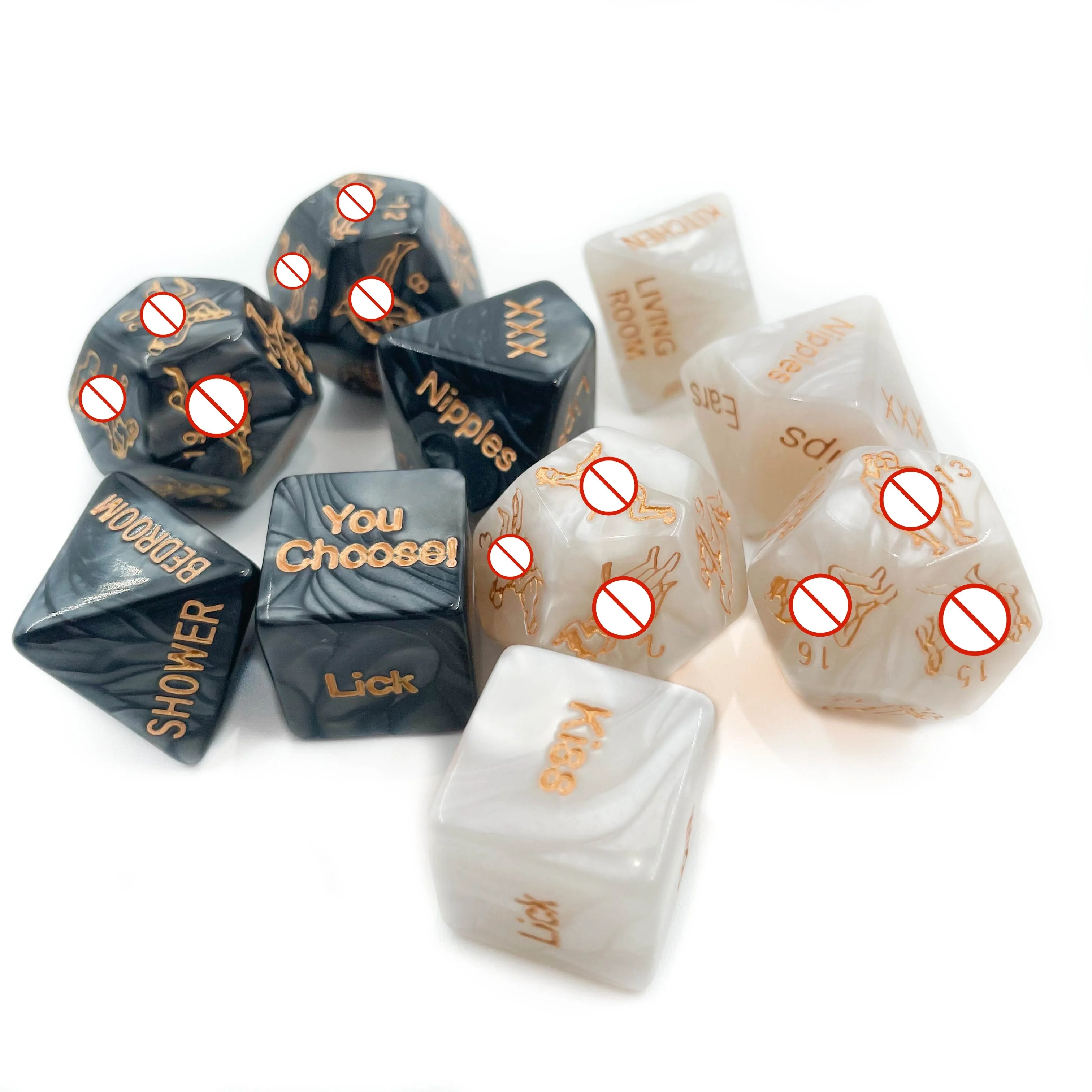 5 pcs 6 Sides Cube Romantic Erotic Couples White Dices Role Playing Dice Funny Sex Dice Position for Couple