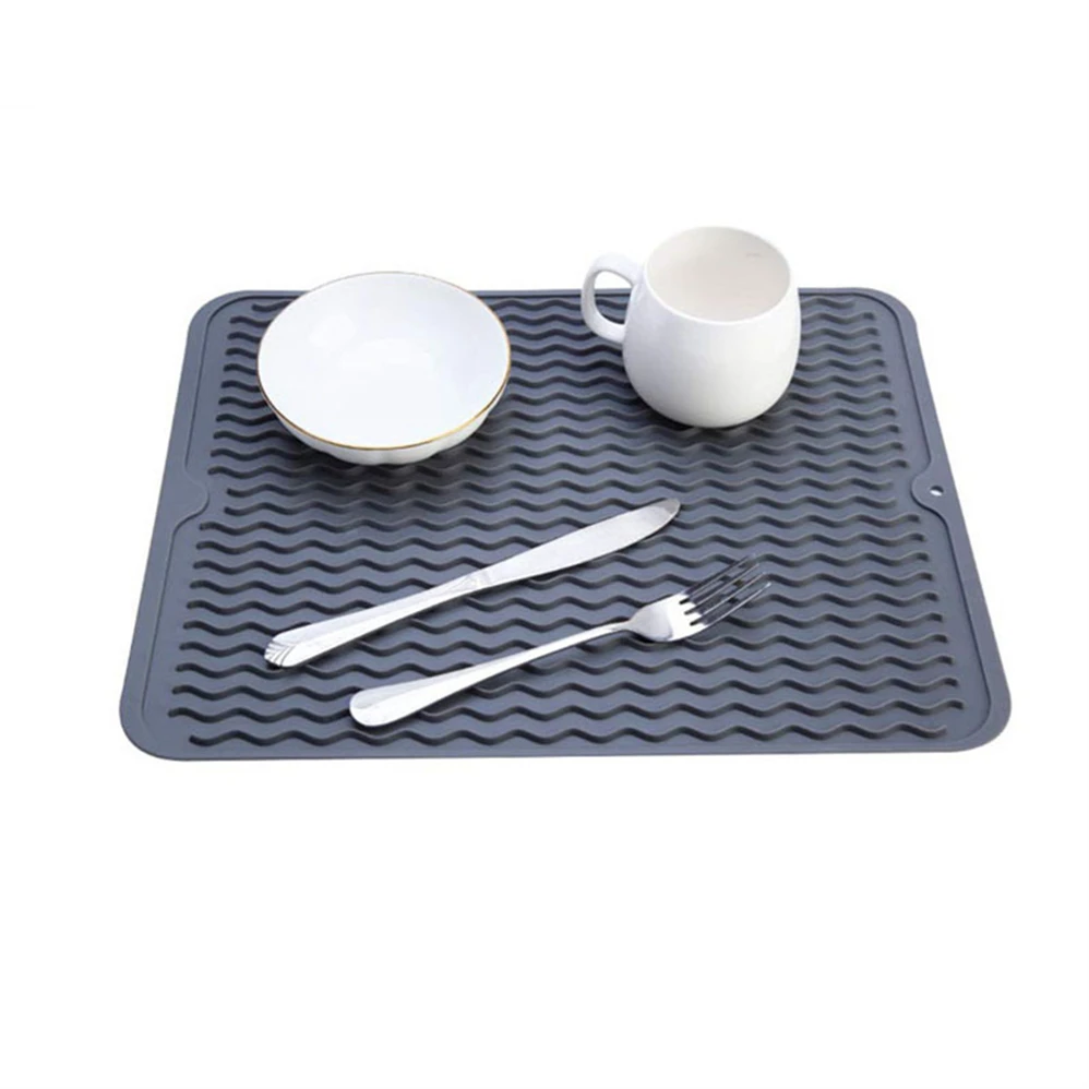 multiple heat resistant Food Grade quick antislip bath microfiber deep silicone dish dryer drying mat for kitchen counter