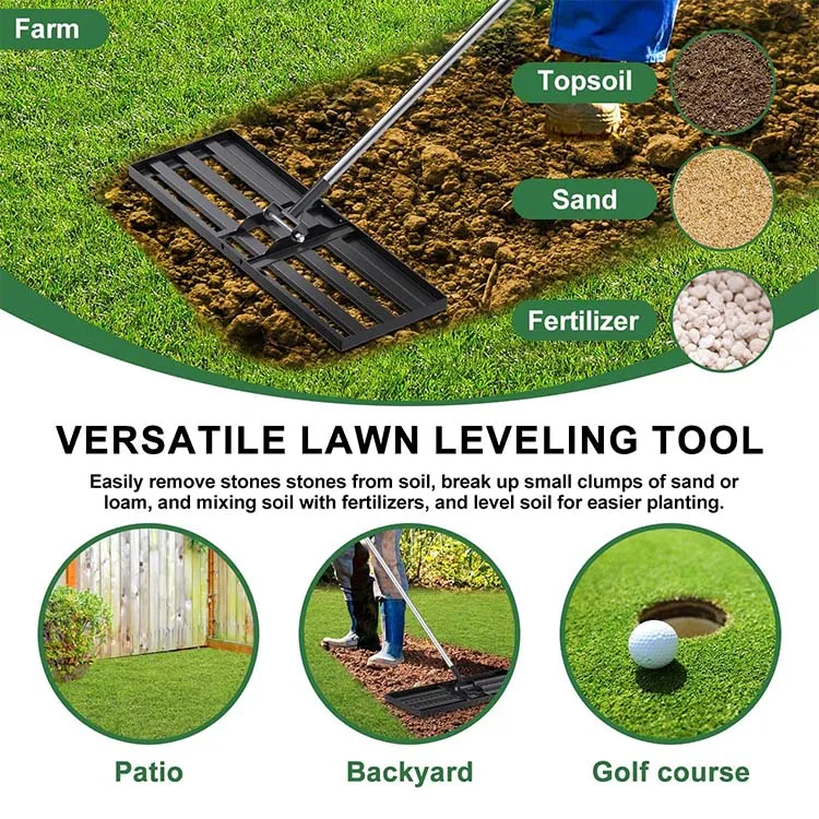 30*10in Large Size Manual Steel Lawn Grass Organic Fertilizer Sand Spreader Leveling Garden Yard Turf maintenance