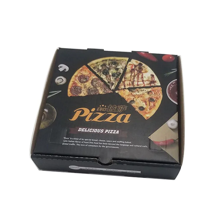 
Take Away custom foldable pizza corrugated paper delivery box 