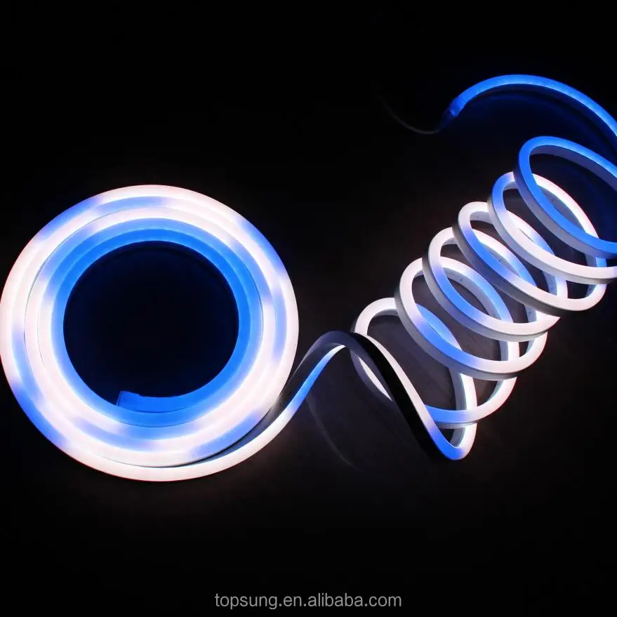 ultra thin neon 24v dmx pixel programmable rgb neon mini multi color double sided rgbic neonflex smart stripe