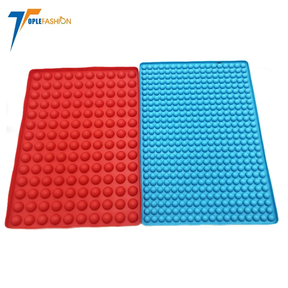 221 cavities Silicone drain pad baking mat Semi Sphere biscuit baked in Molds for Ganache Jelly Caramel Cookies Pet dog Treats