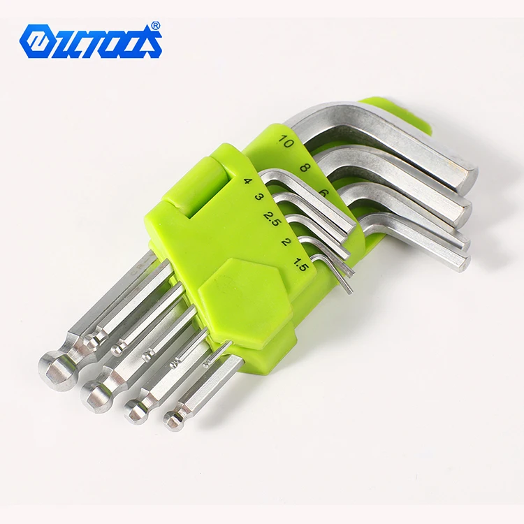 Qixin 9PC Allen Ball Point End Short Arm Hex Key Wrench Set Japanese Brand OEM Hand Tools