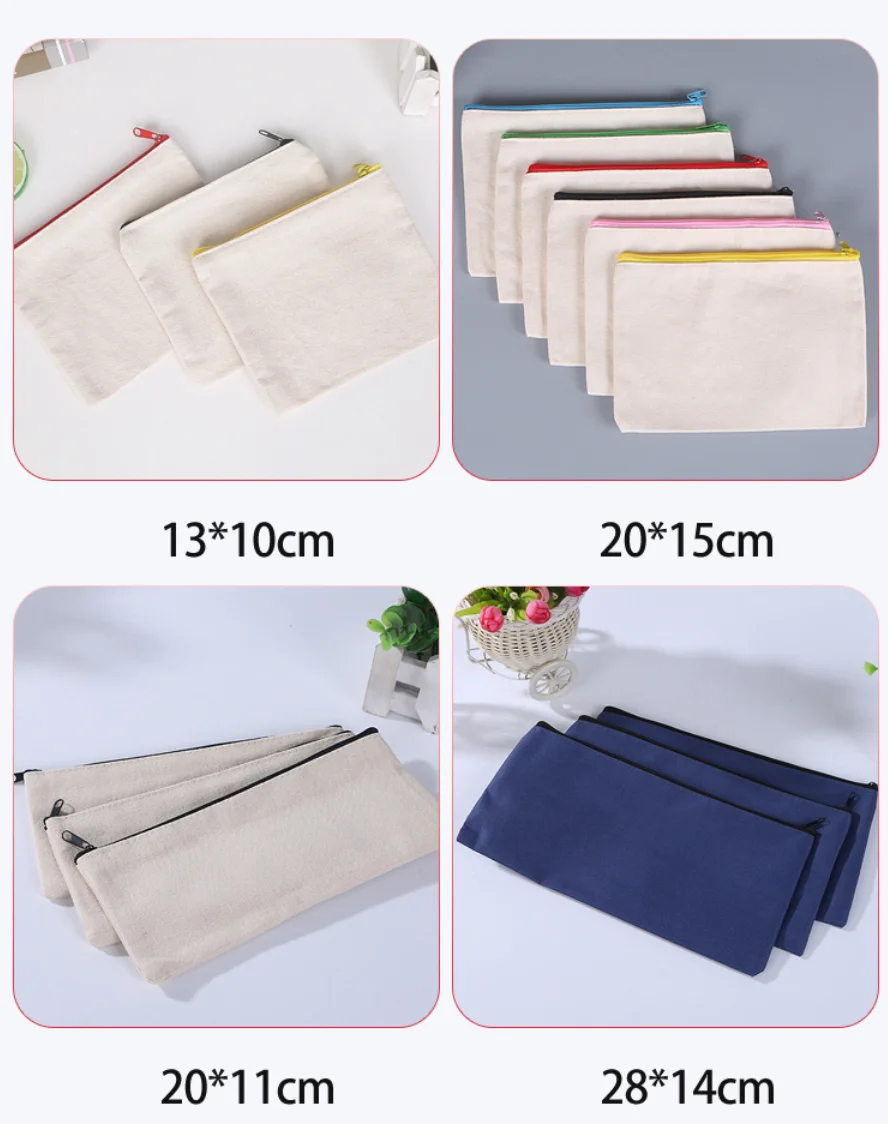 Stationery Student Organizer Canvas Zipper Document File Bag
